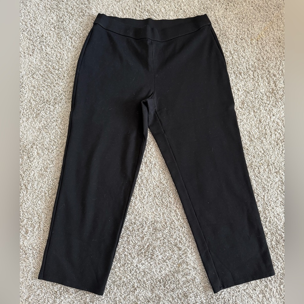 EILEEN FISHER Black Tapered Leg Pants Size L